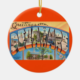 Retro Delaware Grüße   Keramik Ornament