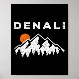 Retro Denali Nationalpark Berge Vintage Alask Poster