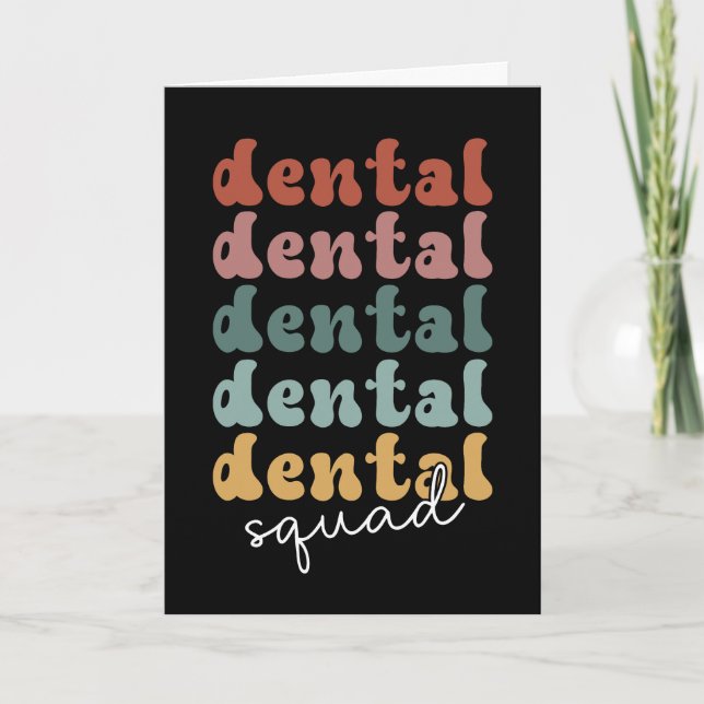 Retro Dental Squad | Dental Team | Zahnärzte Karte (Vorderseite)