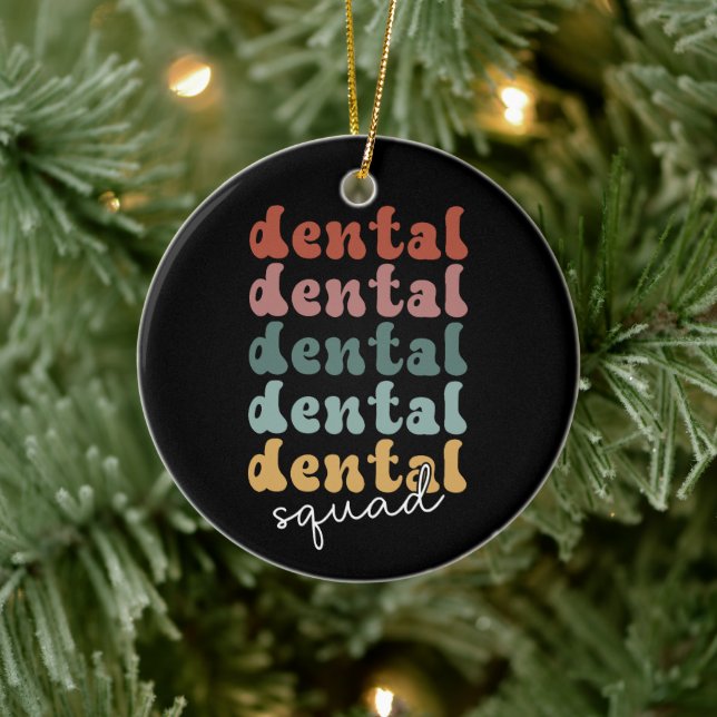 Retro Dental Squad | Dental Team | Zahnärzte Keramik Ornament (Baum)