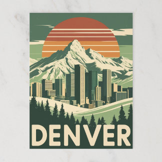Retro Denver Mountain City Postkarte