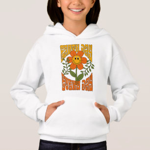 Retro der 70er Jahre Lächelnde Daisy-Blume Hoodie