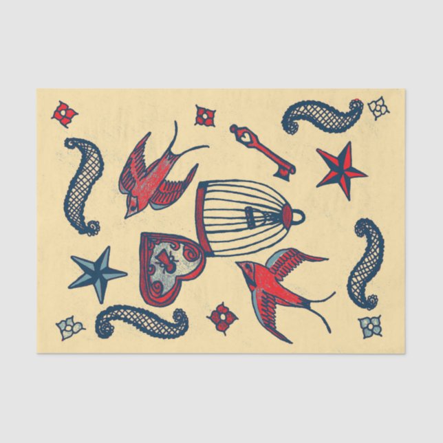 Retro der alten Schule Seidenpapier (Vorderseite)