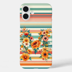 Retro der Blume Streifen (M) iPhone 16 Plus Hülle