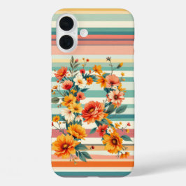 Retro der Blume Streifen (R) iPhone 16 Plus Hülle