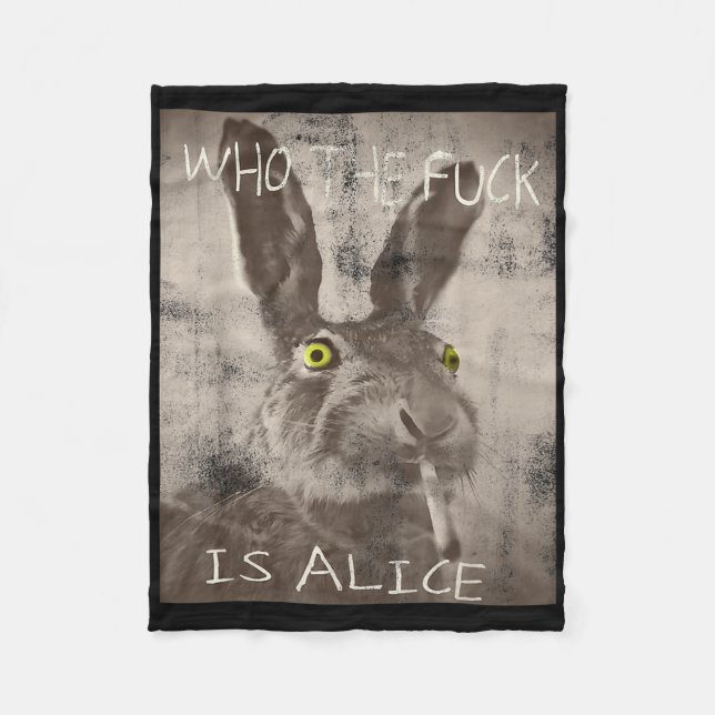 Retro, der Fick ist Alice Funny Rabbit Fleecedecke (Vorderseite)