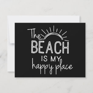 Retro Der Strand ist mein glücklicher Ort Lustiger Einladung