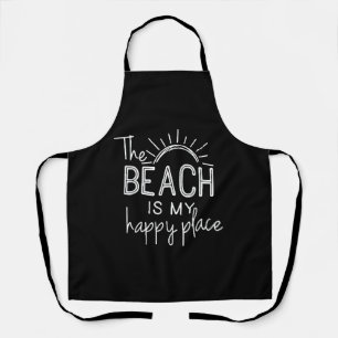 Retro Der Strand ist mein glücklicher Ort Lustiger Schürze