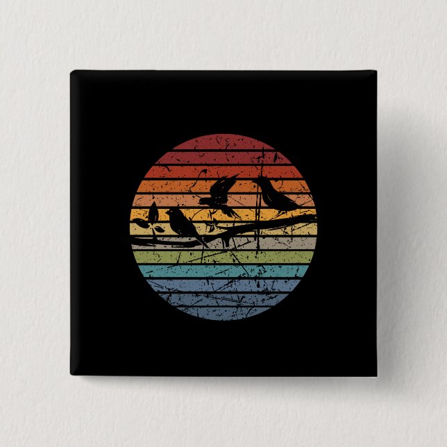 Retro der Vogelbeobachtung Button (Vorderseite)