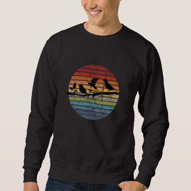Retro der Vogelbeobachtung Sweatshirt (Vorderseite)