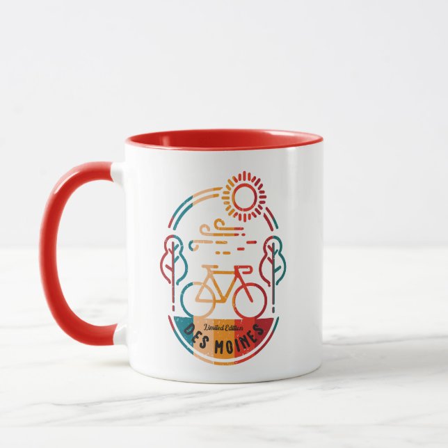 Retro Des Moines Bike Trail. Tasse (Links)