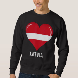 Retro des Patriotischen Herzens Lettland Flag besc Sweatshirt