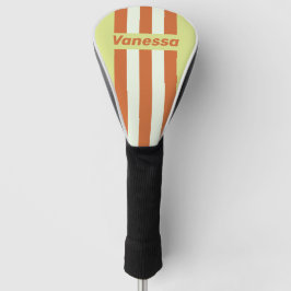 Retro Desert Cactus Pin Stripes with Name Golf Headcover