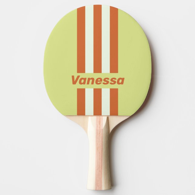 Retro Desert Cactus Pin Stripes with Name Tischtennis Schläger (Vorderseite)