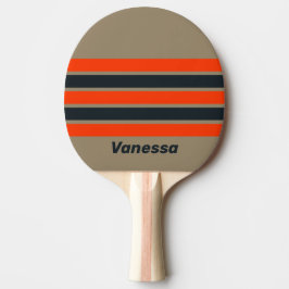 Retro Desert Meadow Across Striping with Name Tischtennis Schläger