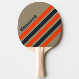 Retro Desert Meadow Angled Striping with Name Tischtennis Schläger