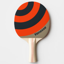 Retro Desert Meadow Circle Stripe with Name Tischtennis Schläger