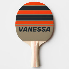 Retro Desert Meadow Horizon Striping with Name Tischtennis Schläger