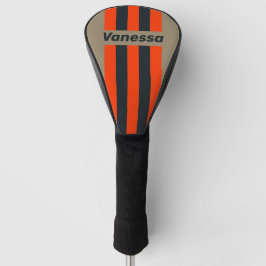 Retro Desert Meadow Pin Stripes with Name Golf Headcover