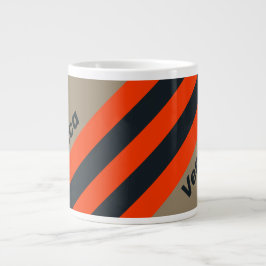 Retro Desert Meadow Stripes with Name Jumbo-Tasse