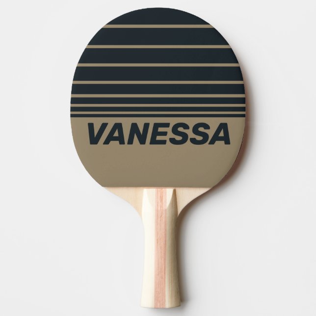 Retro Desert Three Horizon Striping with Name Tischtennis Schläger (Vorderseite)