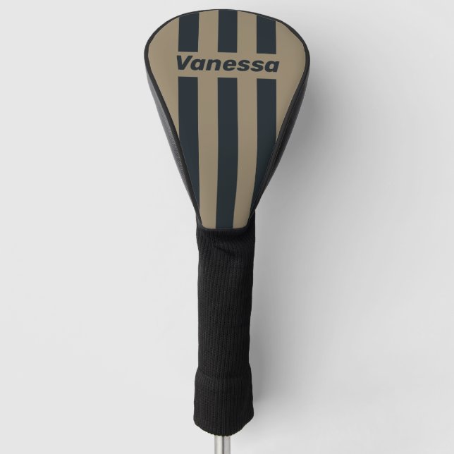 Retro Desert Three Pin Stripes with Name Golf Headcover (Vorderseite)
