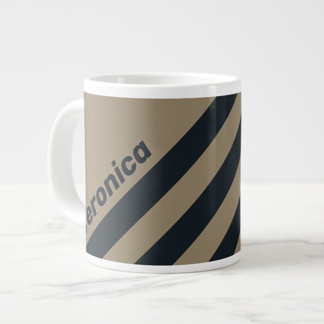 Retro Desert Three Stripes with Name Jumbo-Tasse (Vorderseite Links)