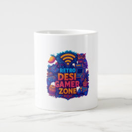 Retro Desi Gamer Zone Tasse - Neon Gaming Coffee C