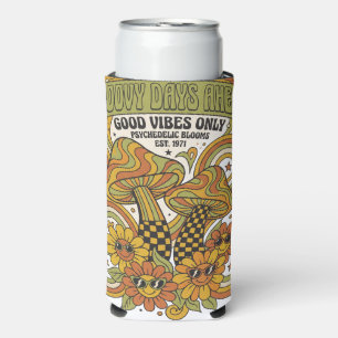 Retro-Design der 1970er Jahre mit psychedelischen Selters Dosenkühler
