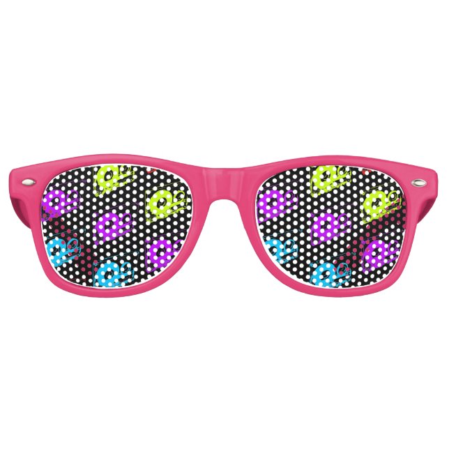 Retro-Design der 80er Jahre - Audio-Kassetten Partybrille (Vorderseite)