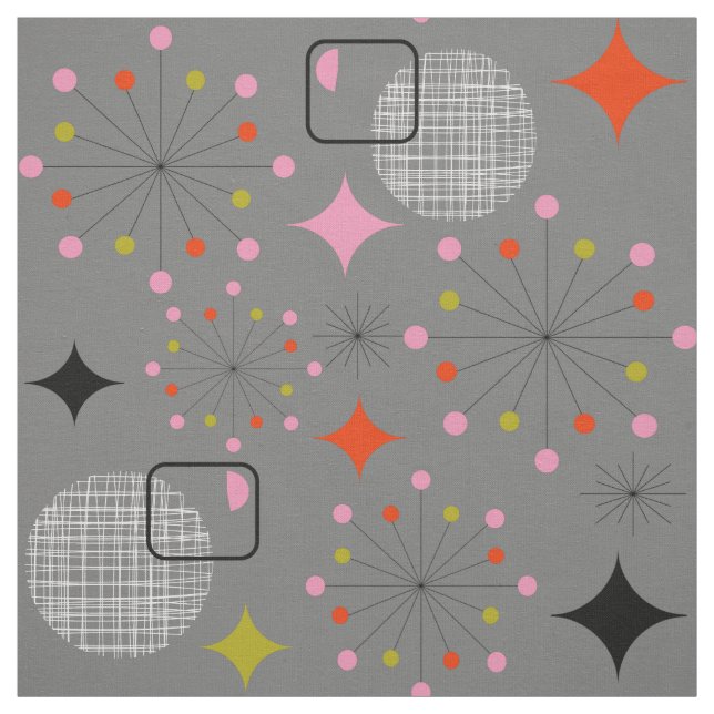 Retro-Design der atomaren Sternexplosion Stoff (Muster)