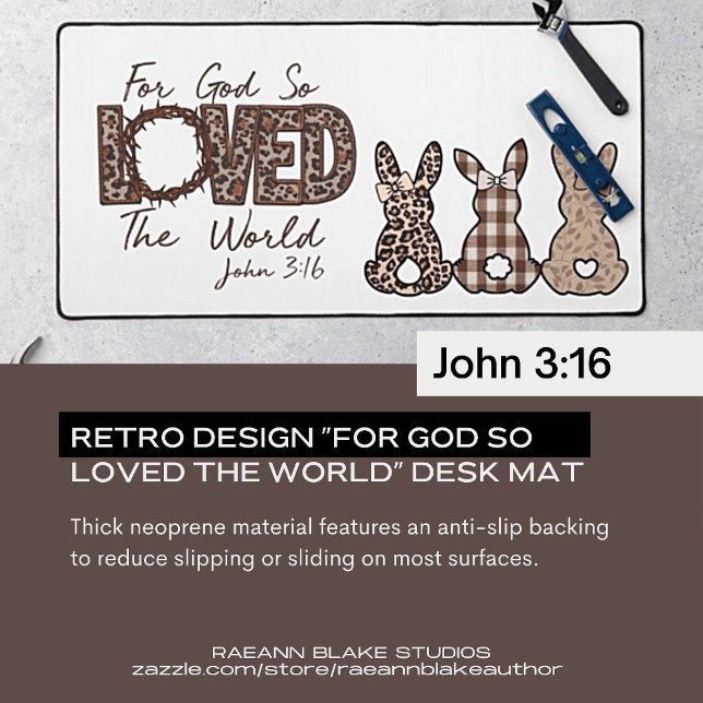 Retro Design "For God So Love the World" Schreibti Schreibtischunterlage (Von Creator hochgeladen)