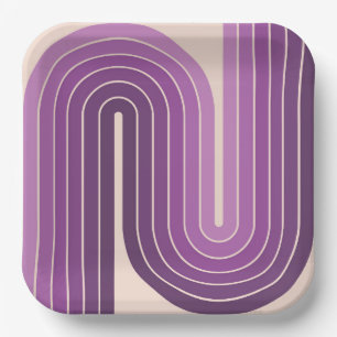 Retro-Design im Stil der 70er Jahre mit geometrisc Pappteller