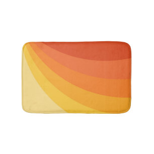 Retro-Design in Gelb- und Orangetönen Badematte