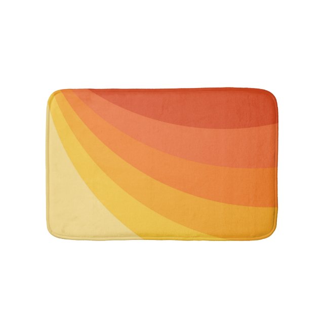 Retro-Design in Gelb- und Orangetönen Badematte (Vorderseite)