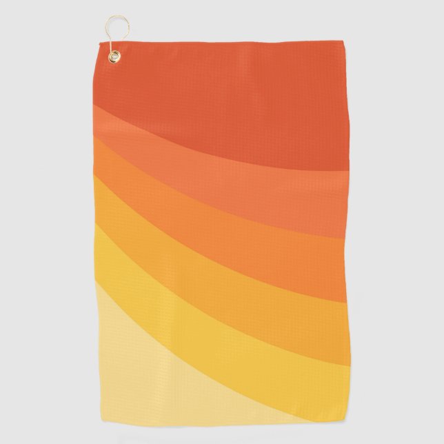 Retro-Design in Gelb- und Orangetönen Golfhandtuch (Vorderseite)