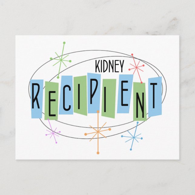 Retro Design Kidney Transplant Recipient Postkarte (Vorderseite)