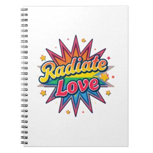 Retro-Design „Liebe ausstrahlen“ – Positive Vibes Notizblock