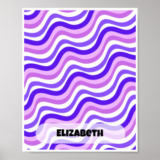 Retro-Design mit deutlich Lila Personalisierten Na Poster