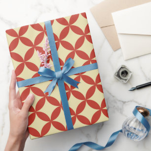Retro-Design Rot-Gelb-60er-Verpackungspapier Geschenkpapier
