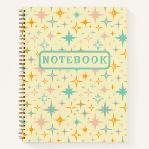 Retro Design Stars des Mitteljahrhunderts Notizbuch