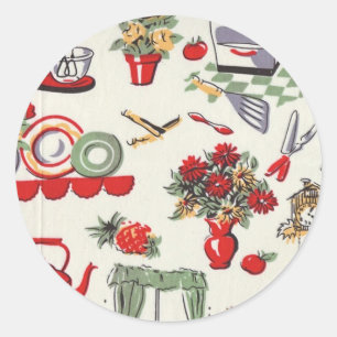 Retro-Designs der 1950er Jahre Runder Aufkleber