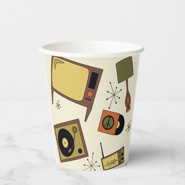 Retro-Designs für Platten, V.V. und mehr Pappbecher (Vorderseite)