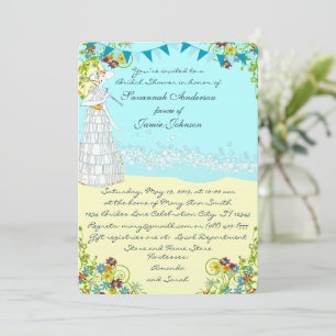 Retro Destination Beach Wedding Brautparty Einladung