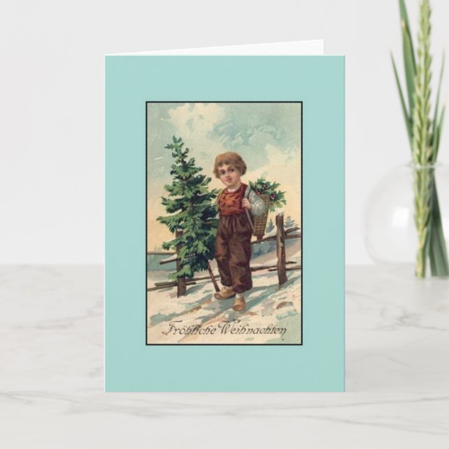 Retro Deutsche Fröhliche Weihnachten Weihnachten W (Vorderseite)