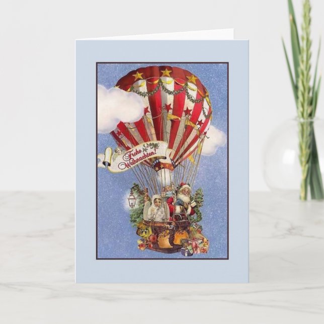 Retro Deutscher Frohe Weihnachten Weihnachtskarte (Vorderseite)