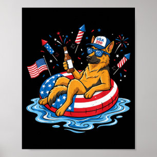 Retro Deutscher Schäferhund Bier USA 250. Jubiläum Poster