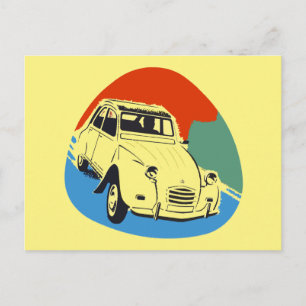 Retro Deux Chevaux die Zinnsnase Postkarte