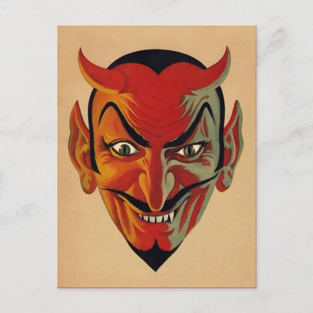 Retro Devil Postcard Postkarte (Vorderseite)