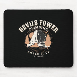 Retro Devils Tower Wyoming Berg Felsenklettern Mousepad